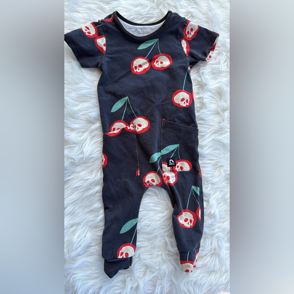 Rags to Raches Red Cherry Skull Print